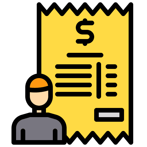 Bill money business and finance people icon Bill money business and finance people icon