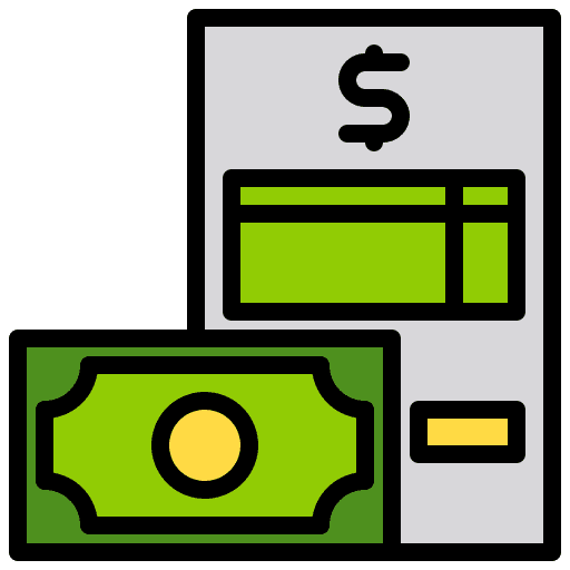 Invoice payment receipt dollar icon
