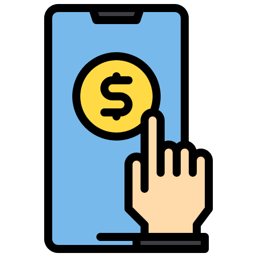 Pay coin commerce and shopping dollar icon Pay coin commerce and shopping dollar icon