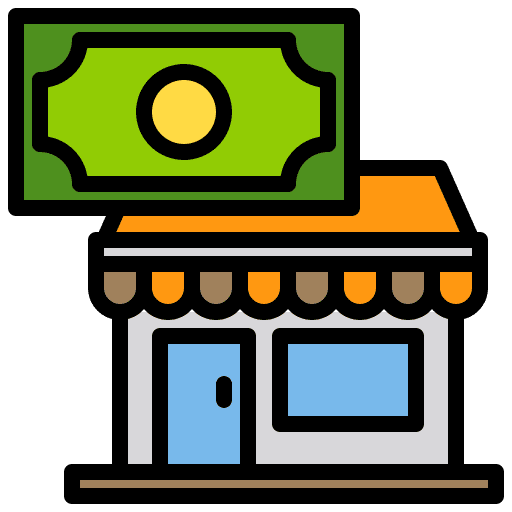 Shop coffee shop money cash icon Shop coffee shop money cash icon