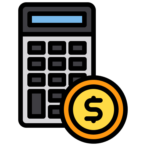 Calculator business and finance coin dollar icon Calculator business and finance coin dollar icon