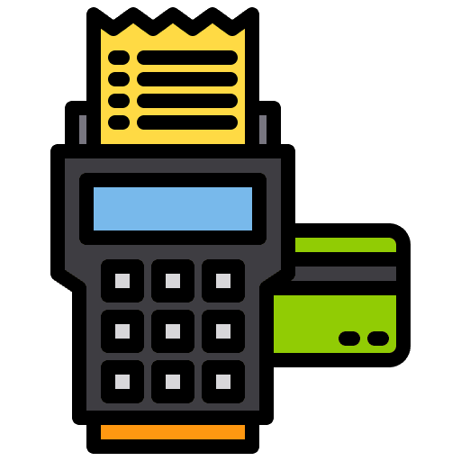 Machine payment credit card receipt icon Machine payment credit card receipt icon