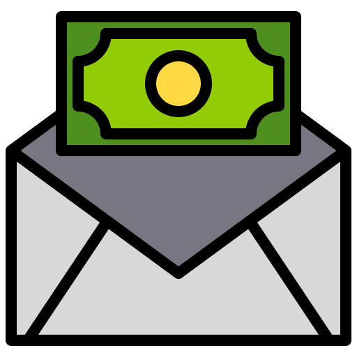 Mail invoice cash dollar bill icon Mail invoice cash dollar bill icon