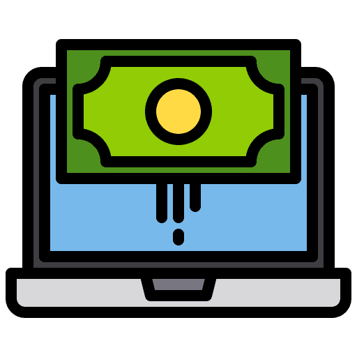 Online payment laptop commerce and shopping online icon Online payment laptop commerce and shopping online icon