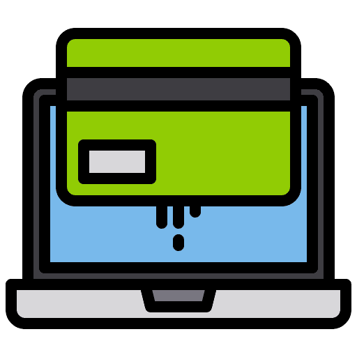 Online payment laptop ecommerce credit card icon Online payment laptop ecommerce credit card icon