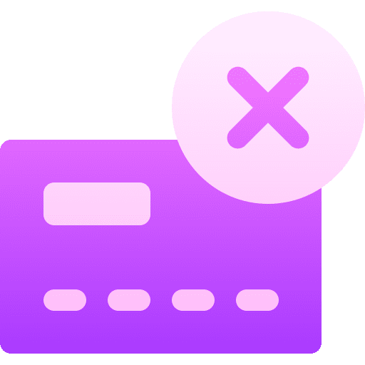 Credit card business and finance cancel card icon