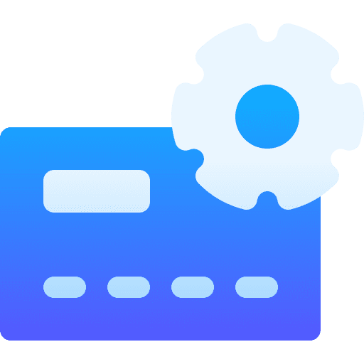 Credit card pay banking gear icon