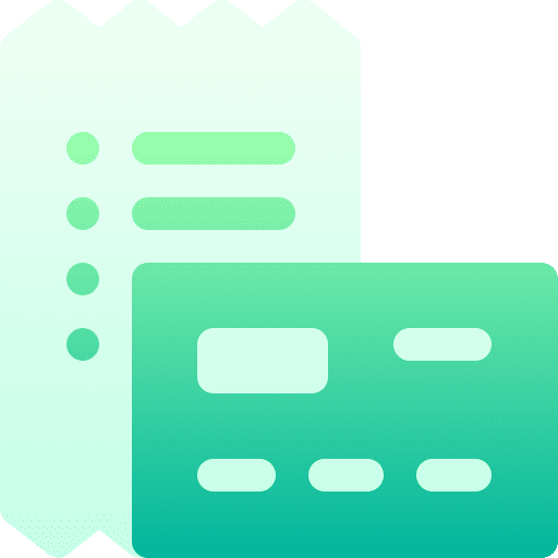 Receipt business and finance bill invoice icon