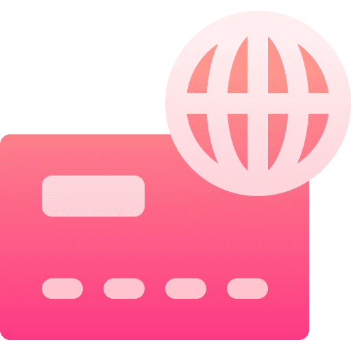 Credit card business and finance earth grid online payment icon