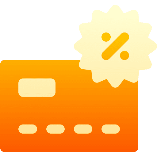 Credit card business bank percentage icon