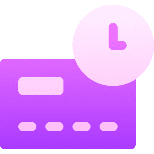 Credit card payment time clock icon