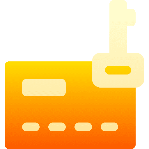 Credit card security business and finance key icon