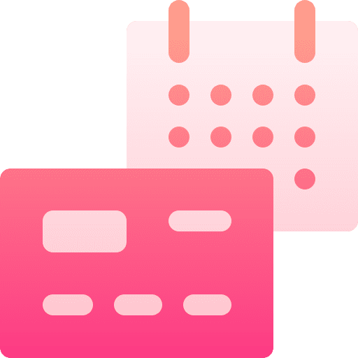 Calendar schedule credit card time and date icon