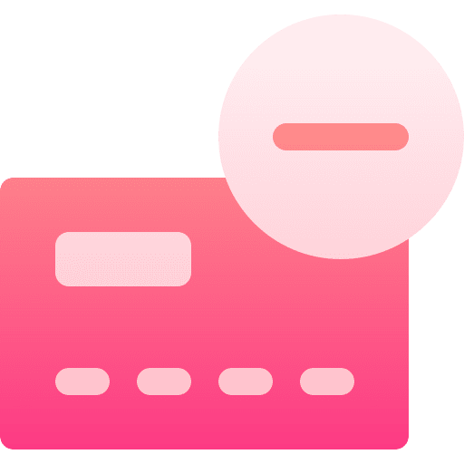 No credit card bank card business and finance rejected icon