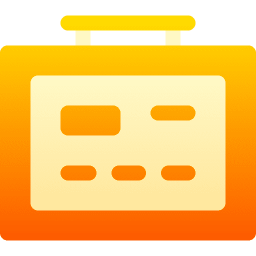 Suitcase business credit card briefcase icon