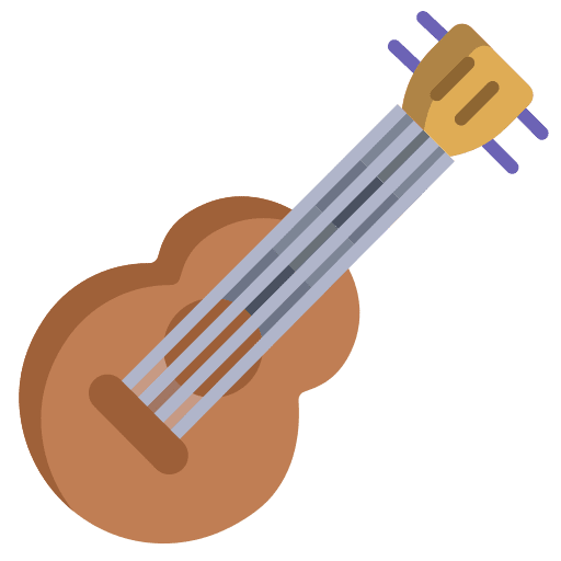 Ukulele orchestra guitar musical instrument icon