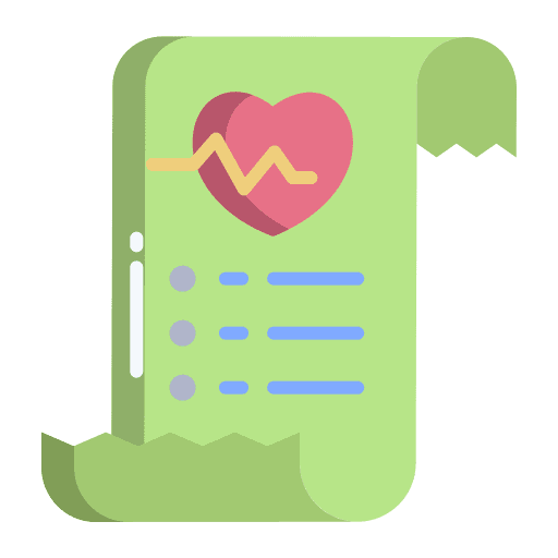 Heart beat report bill receipt icon