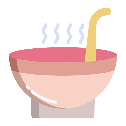 Soup cooking time and date soup icon