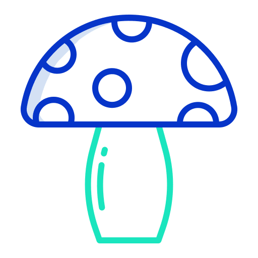 Mushroom food and restaurant vegan time and date icon