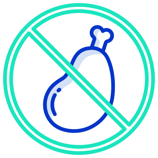No chicken fish time and date vegetarian icon