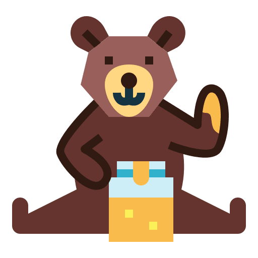 Bear wild life eating animal icon