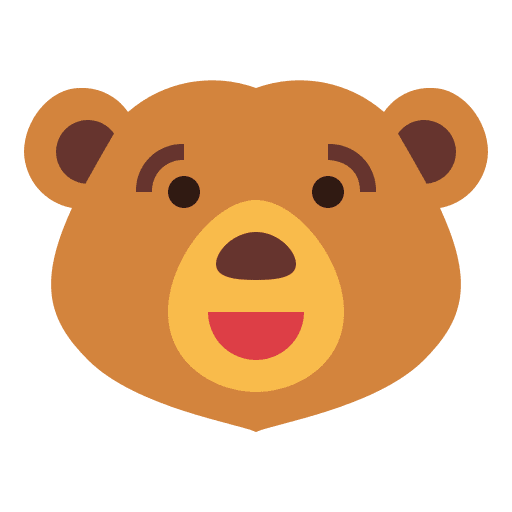 Bear emotions happy animal icon