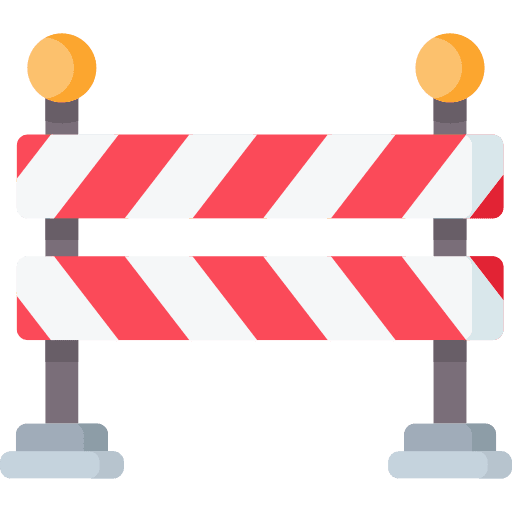Barrier security warning sign no entry icon