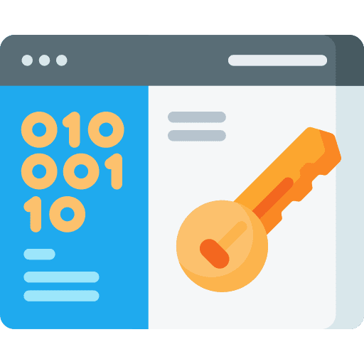 Key key business and finance programming language icon