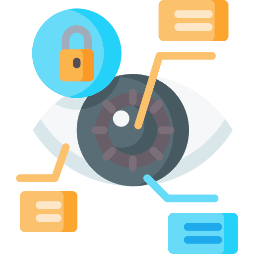 Detector lock eye detector icon Detector lock eye detector icon