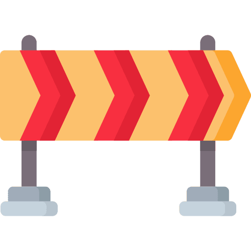 Roadblock constructions prohibition barrier icon Roadblock constructions prohibition barrier icon