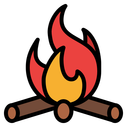 Campfire holidays camping firewood icon