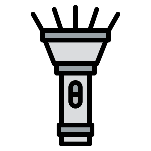 Flashlight camping electronics travel icon Flashlight camping electronics travel icon