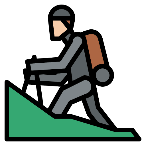 Hiking rocky mountains adventure walking icon Hiking rocky mountains adventure walking icon