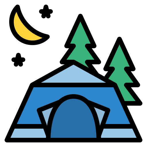 Camping tree forest sun icon Camping tree forest sun icon