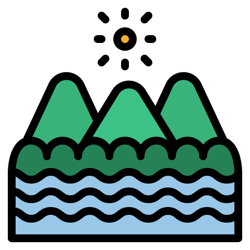 Mountain forest camping nature icon Mountain forest camping nature icon