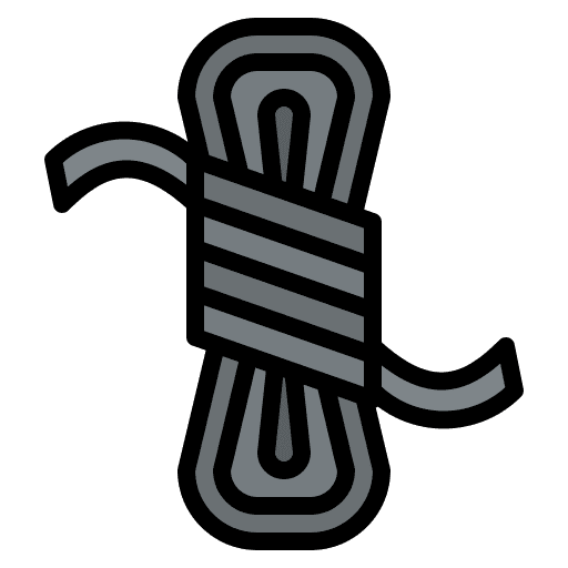 Rope climbing cable construction and tools icon Rope climbing cable construction and tools icon
