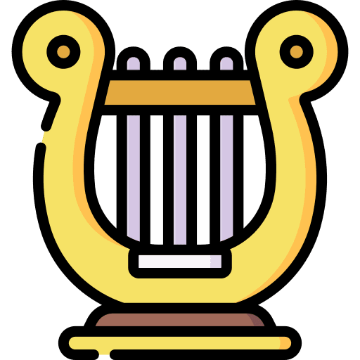 Harp music and multimedia orchestra musical instrument icon Harp music and multimedia orchestra musical instrument icon
