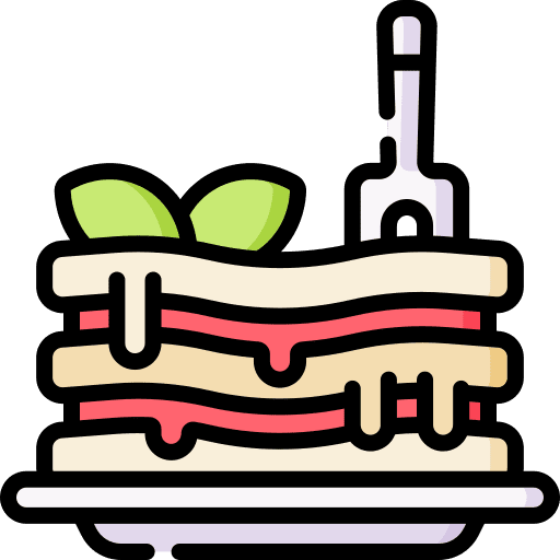 Lasagna pasta food and restaurant dish icon Lasagna pasta food and restaurant dish icon