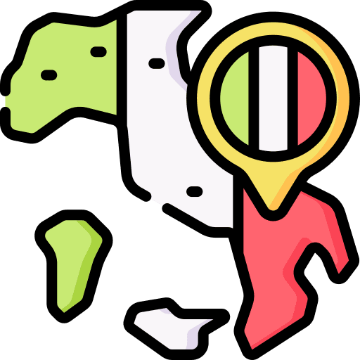 Italy flags nation maps and location icon Italy flags nation maps and location icon