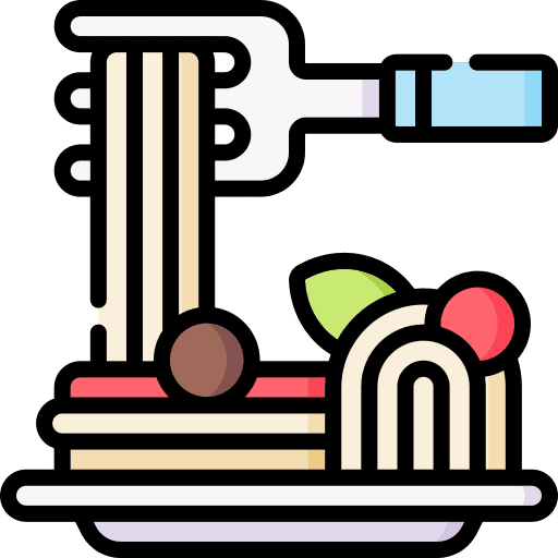 Spaghetti nutrition food and restaurant eating icon Spaghetti nutrition food and restaurant eating icon