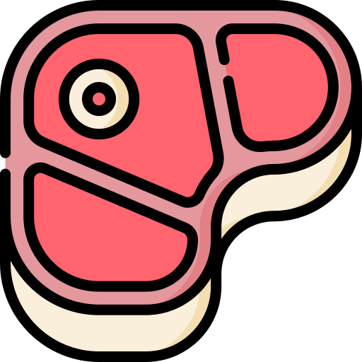 Steak proteins barbecue food and restaurant icon Steak proteins barbecue food and restaurant icon