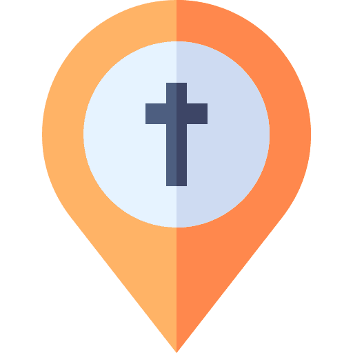 Location maps and location church location icon