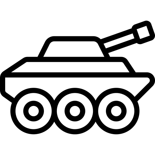 Tank vehicle security war icon