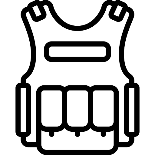 Vest army clothing protection icon