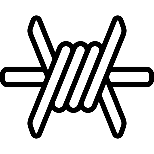 Barbed wire barbed wire army protection icon