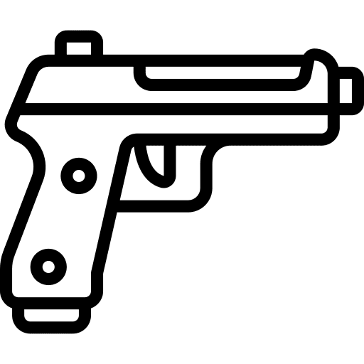 Pistol gun shot security icon