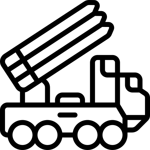 Truck fire vehicle missiles icon