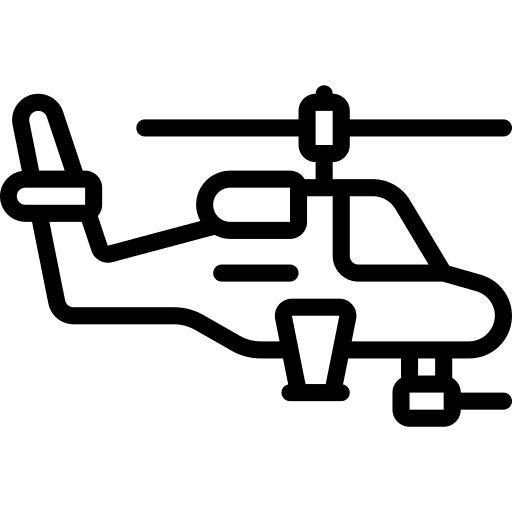 Heliciopter security fly transport icon