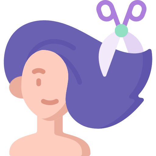 Hair cutting woman long hair styling icon