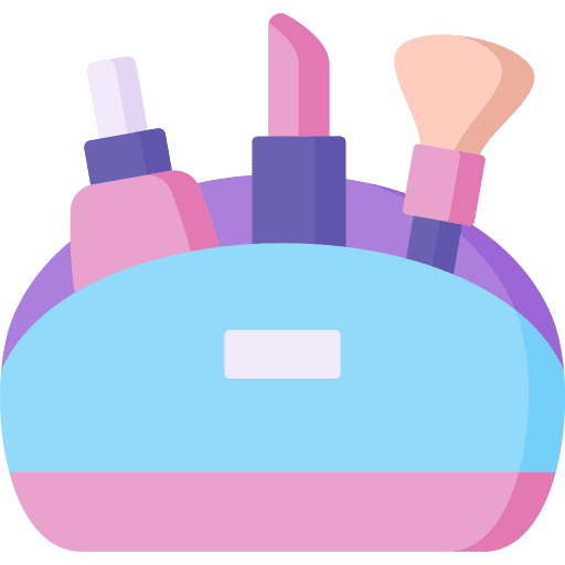 Make up bag fashion beauty brush icon